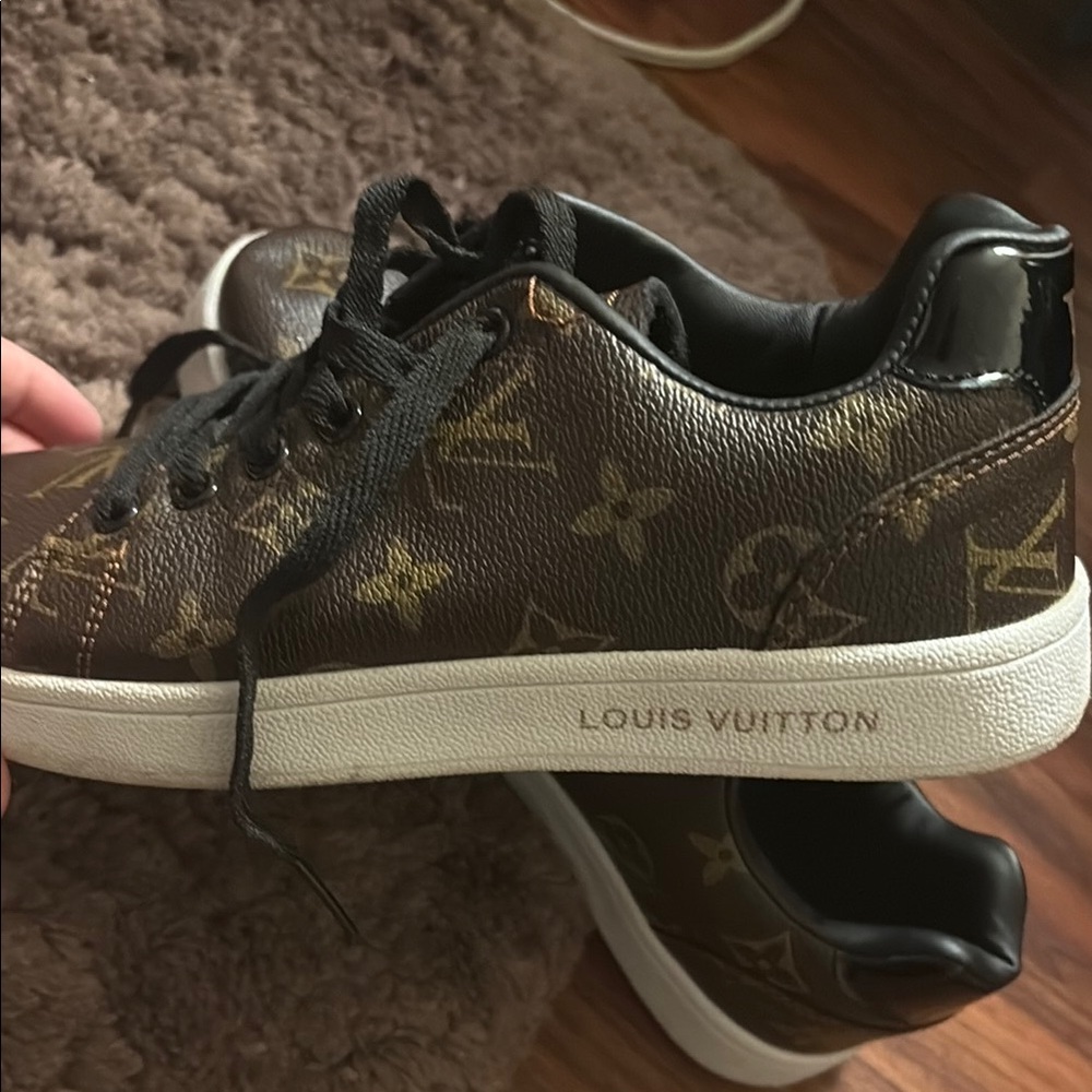 Louis Vuitton Brown and Gold Sneakers